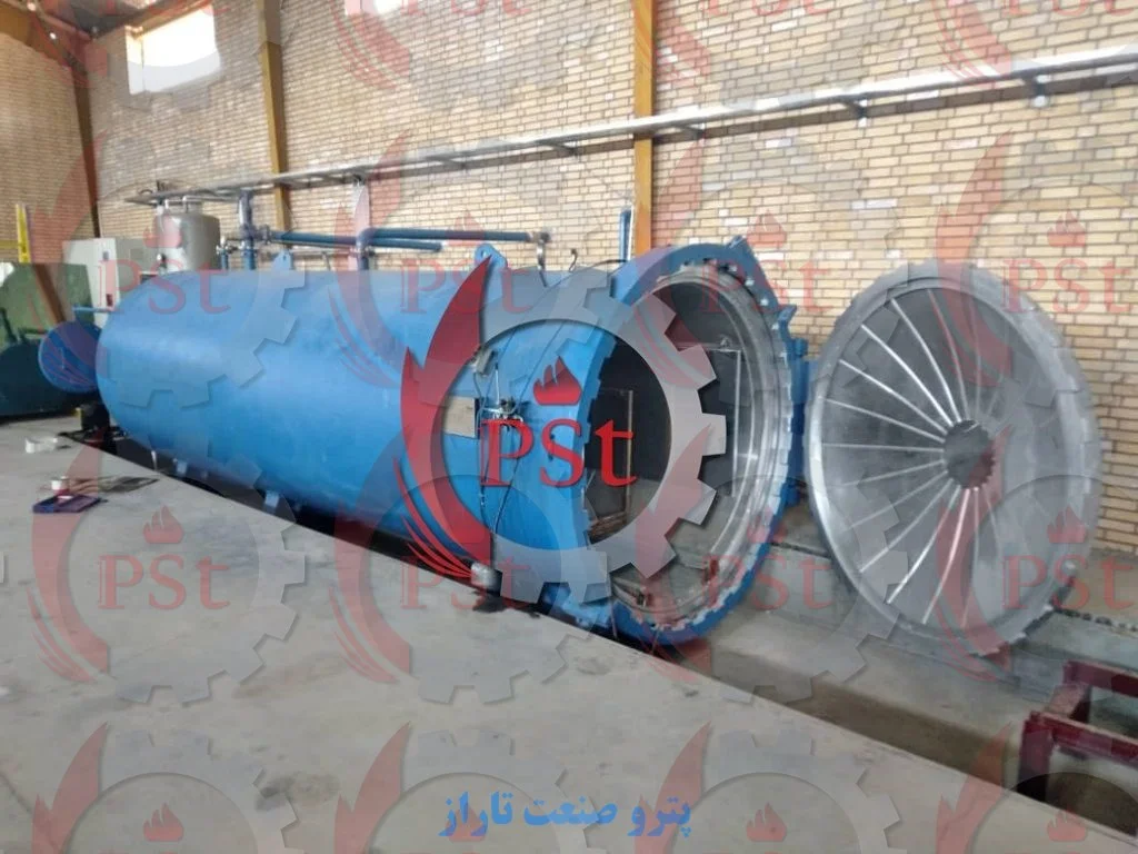 مراحل انتهایی ساخت دستگاه اتوکلاو صنعتی داخل کارگاه شرکت پتروصنعت تاراز
