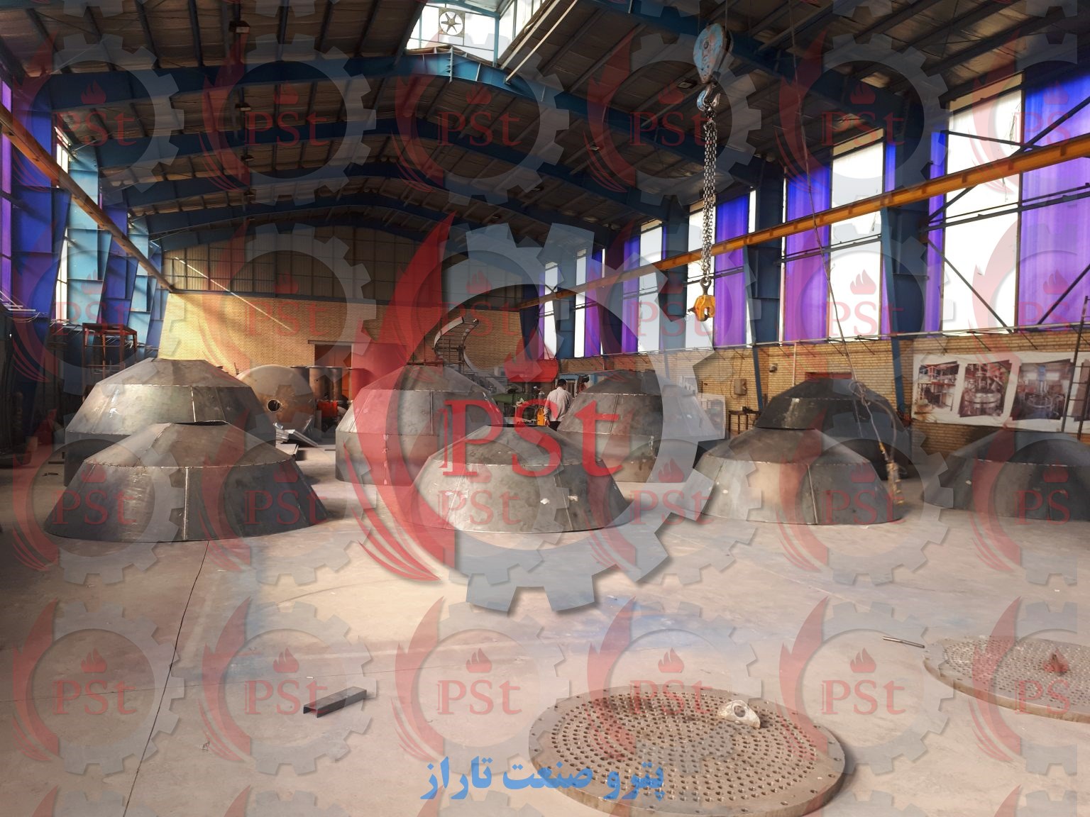 مونتاژ قسمت های مختلف مخازن کروی