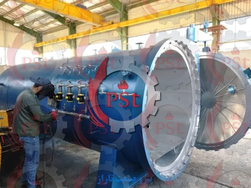 ساخت اتوکلاو صنعتی در کارخانه تولید