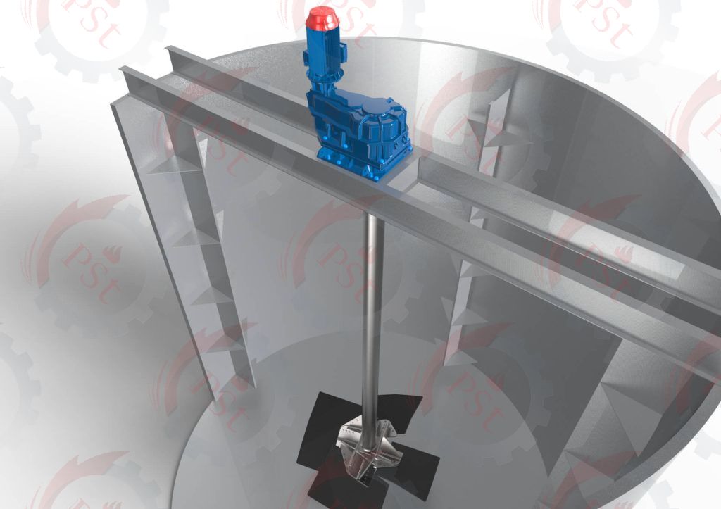 مخزن و راکتور بیولیچینگ مجهز به سیستم همزن برای استخراج میکروبی فلزات از مواد معدنی