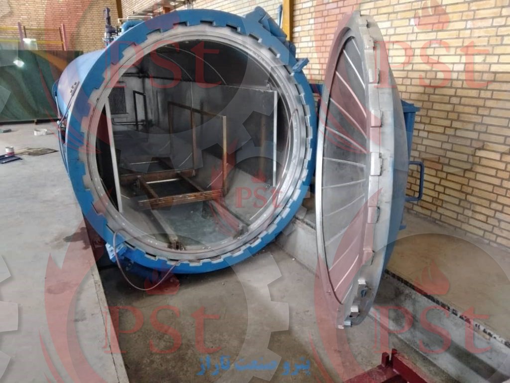 اتوکلاو صنعتی تولید شیشه لمینت (فرآیند تولید).