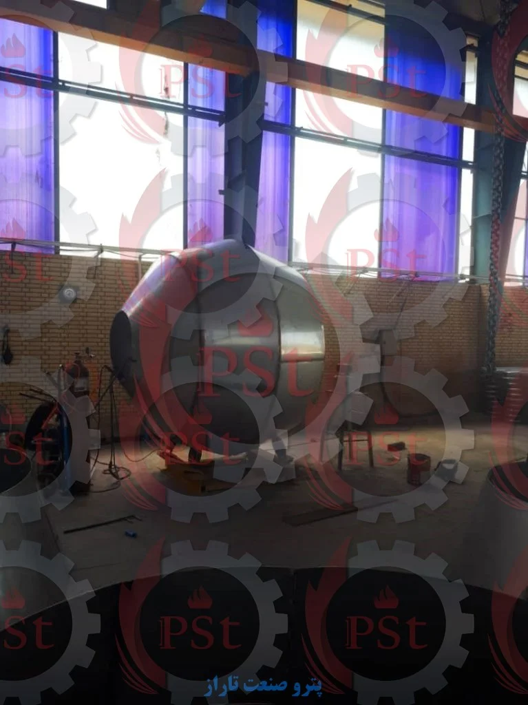 مخزن کروی فولادی برای ذخیره گازها و سیالات تحت فشار در صنایع نفت و گاز