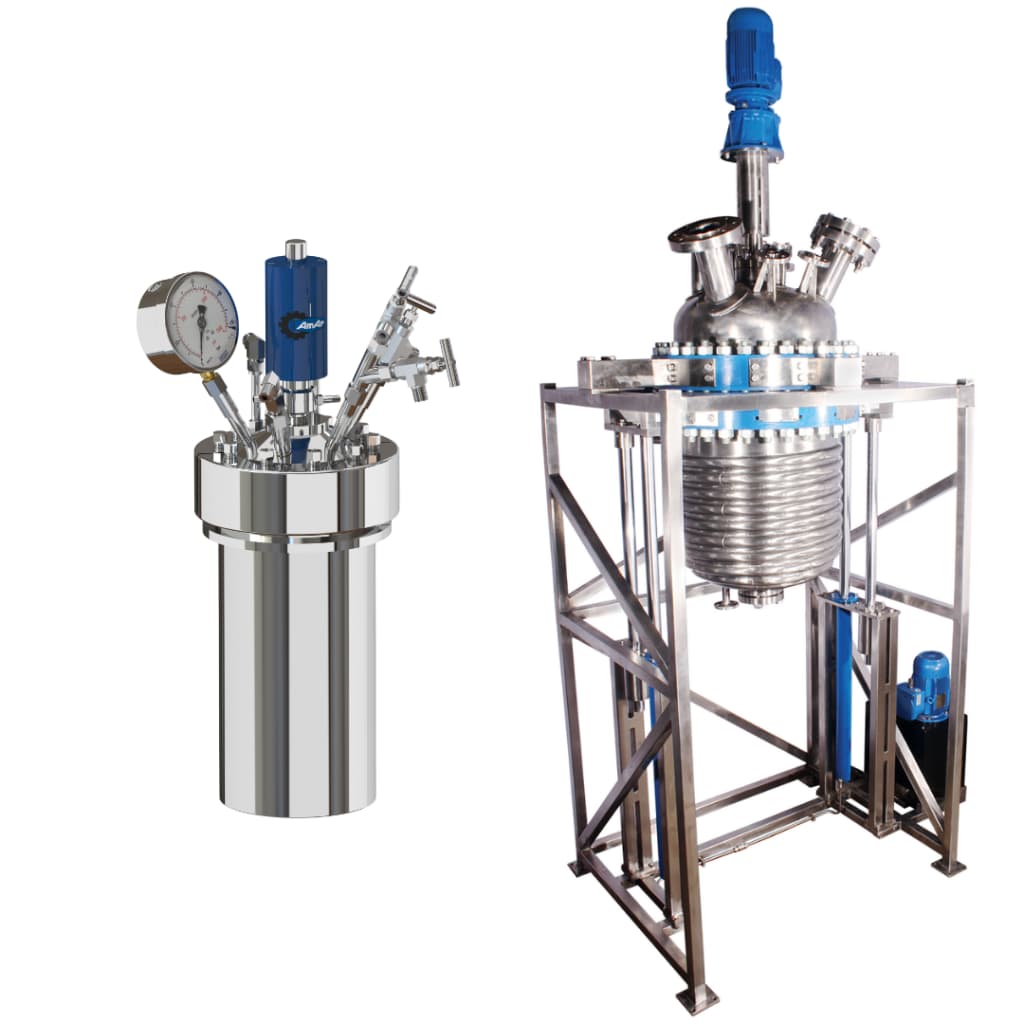 راکتورهای استاتیک و دینامیک با محفظه‌های فولادی مقاوم برای انجام واکنش‌های صنعتی تحت فشار