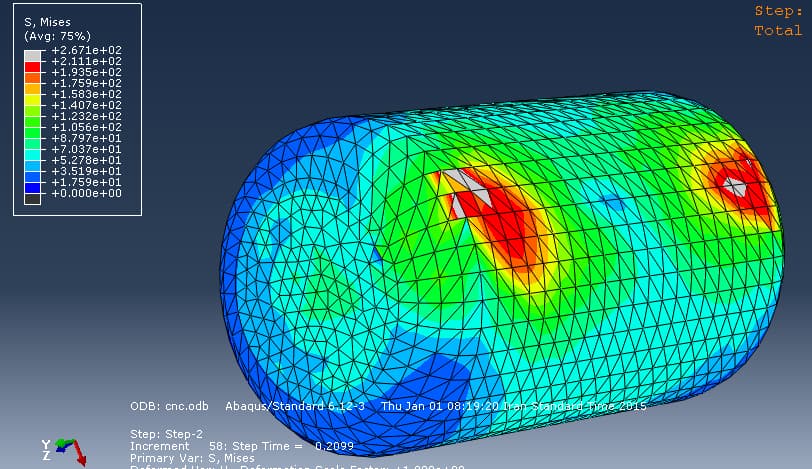 شبیه‌سازی تنش‌های وارده بر مخزن با روش المان محدود (FEA) جهت ارزیابی استحکام سازه‌ای