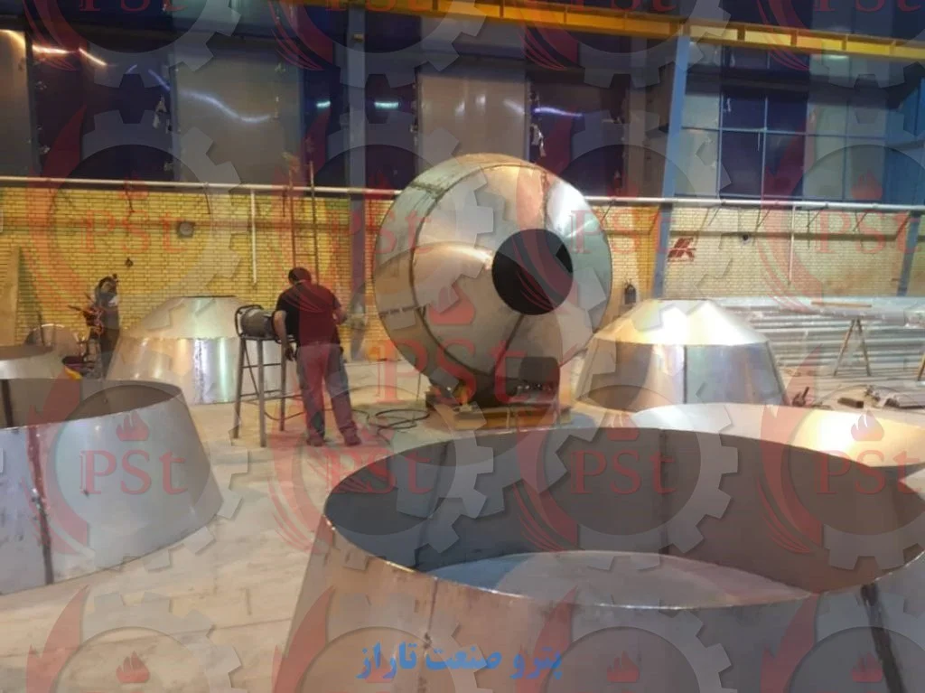 مخزن کروی جوشکاری‌شده برای نگهداری مواد تحت فشار